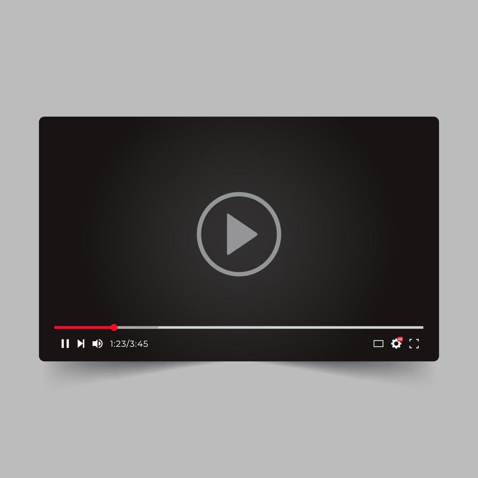 video player website screen interface vector
