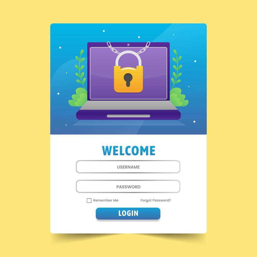 User log in form for website or social media with illustration vector