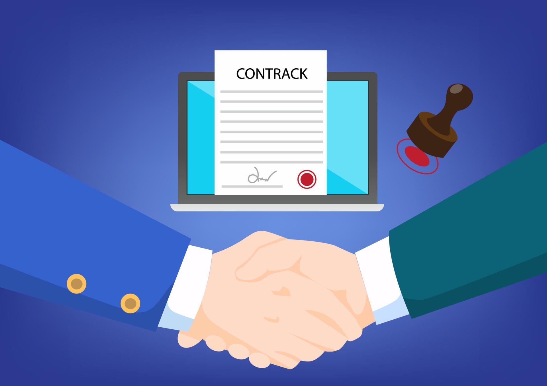 business cooperation have a joint contract 5737981 Vector Art at Vecteezy