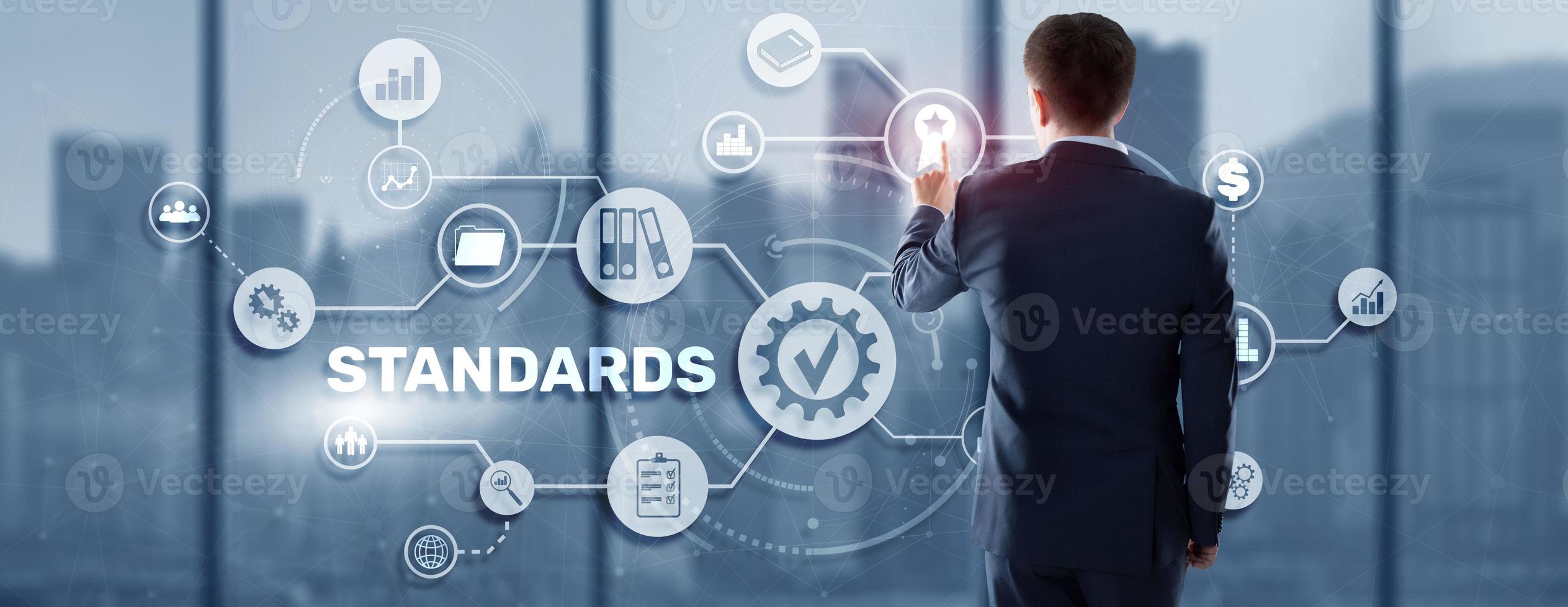 Standard Quality Control Guarantee Internet Business Technology Concept Mixed Media photo