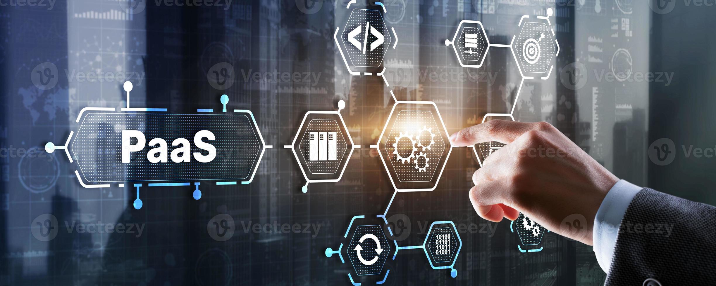 Platform as a Service. PaaS concept on virtual screen photo