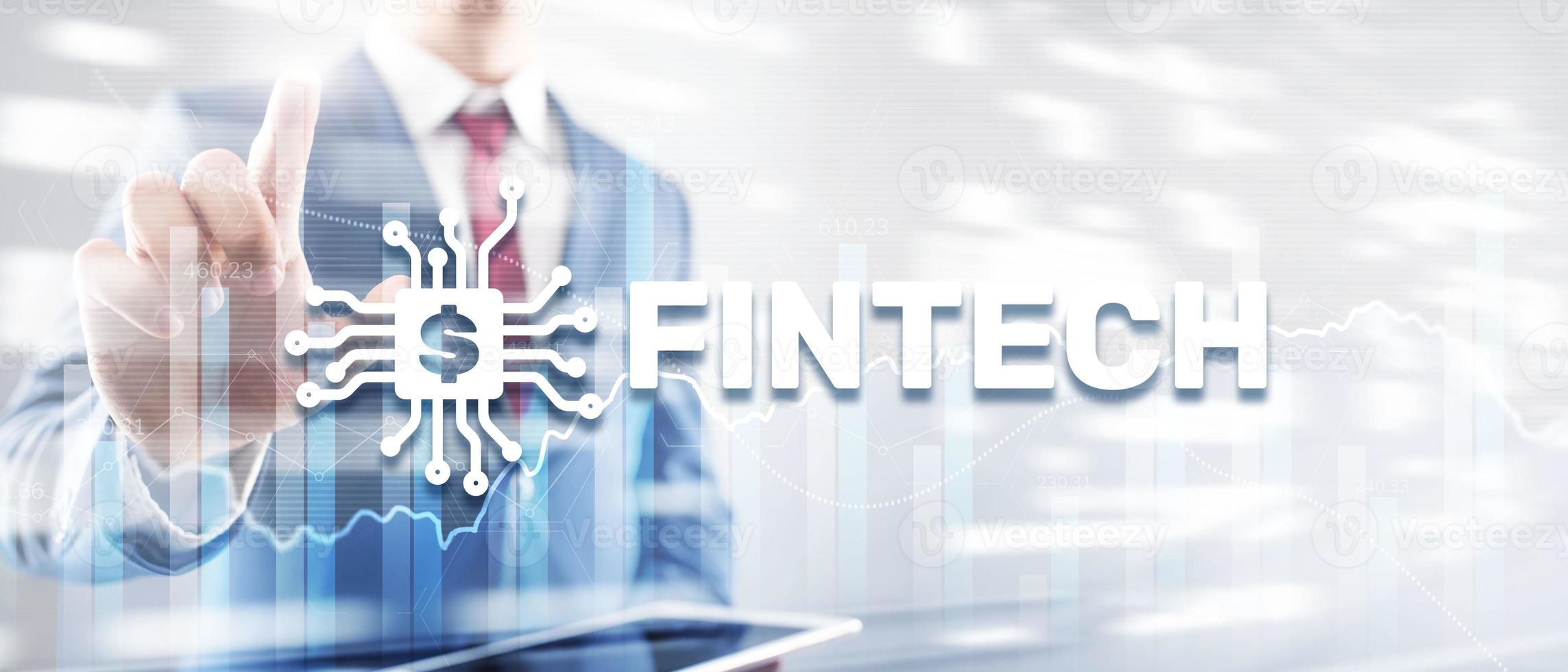 fintech inversión en tecnología financiera concepto de negocio de medios mixtos foto