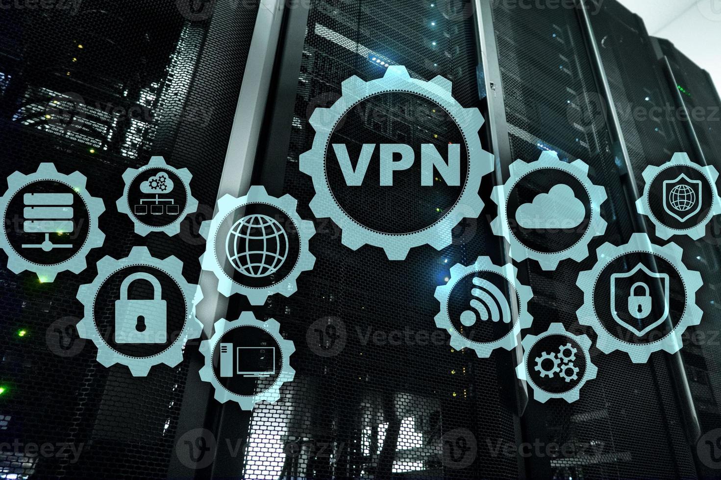 conexión VPN segura. red privada virtual o concepto de seguridad de internet foto