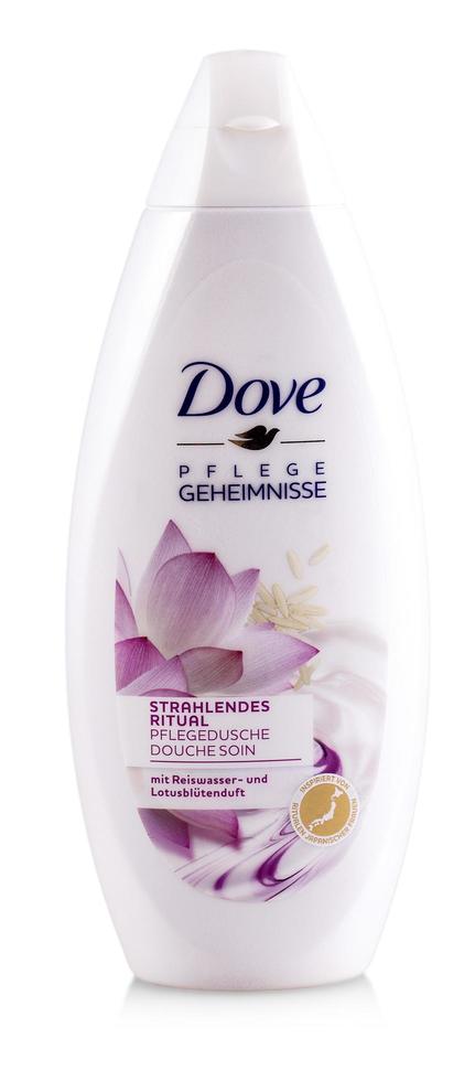 Product shoot of Dove Cream Shower Gel. photo