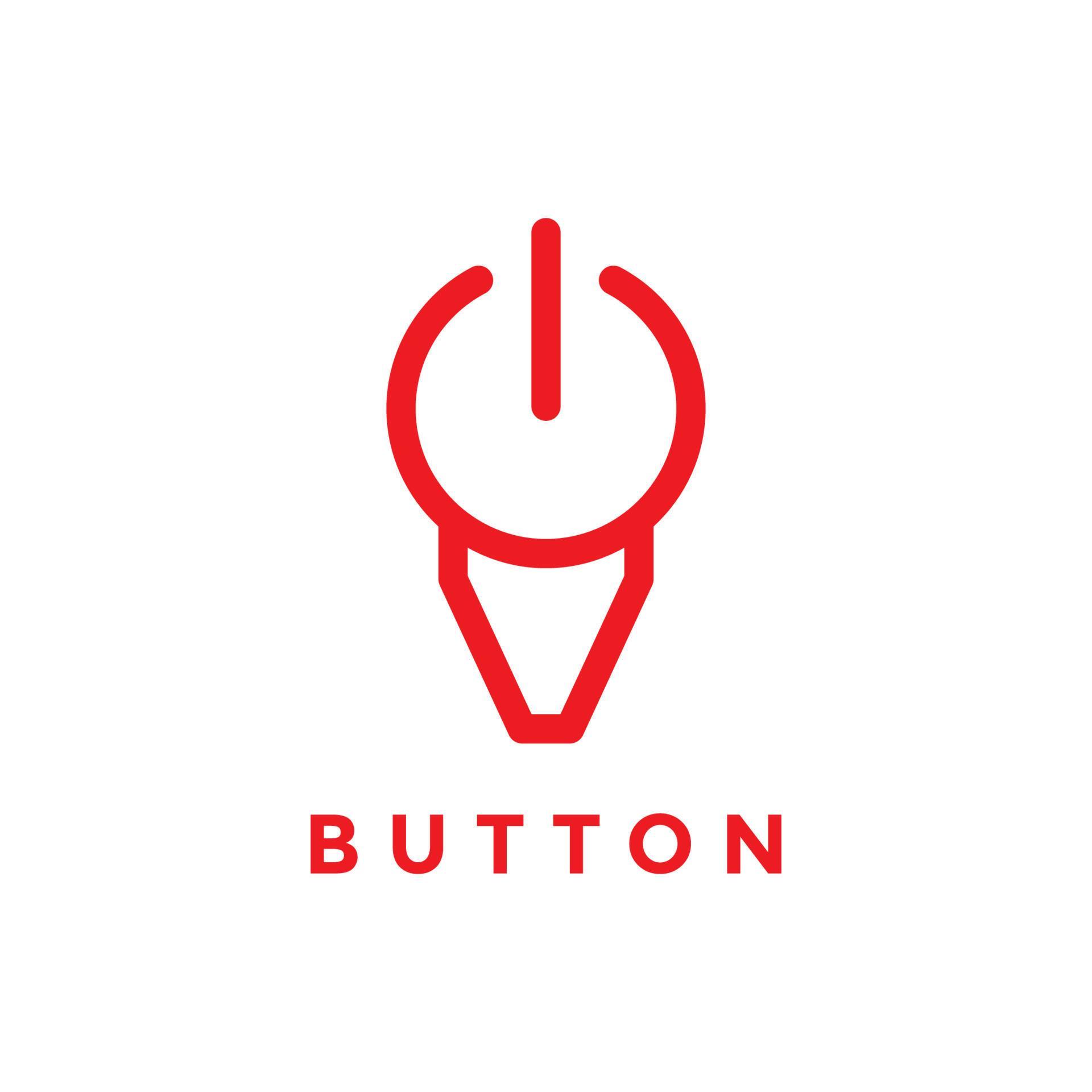 power button with cow head logo design vector graphic symbol icon ...