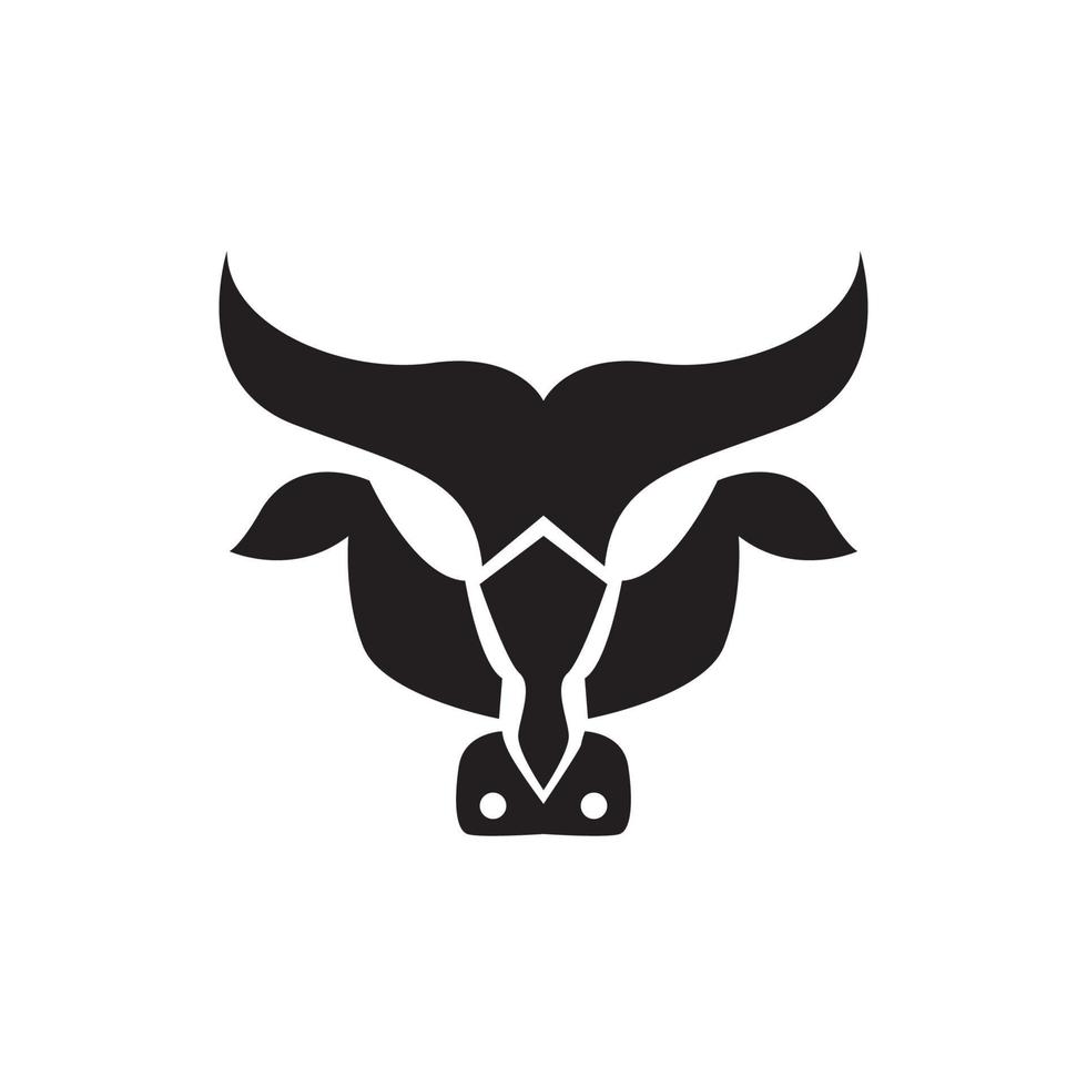 diseño de logotipo de vaca negra de cara extraña, símbolo gráfico vectorial icono ilustración idea creativa vector