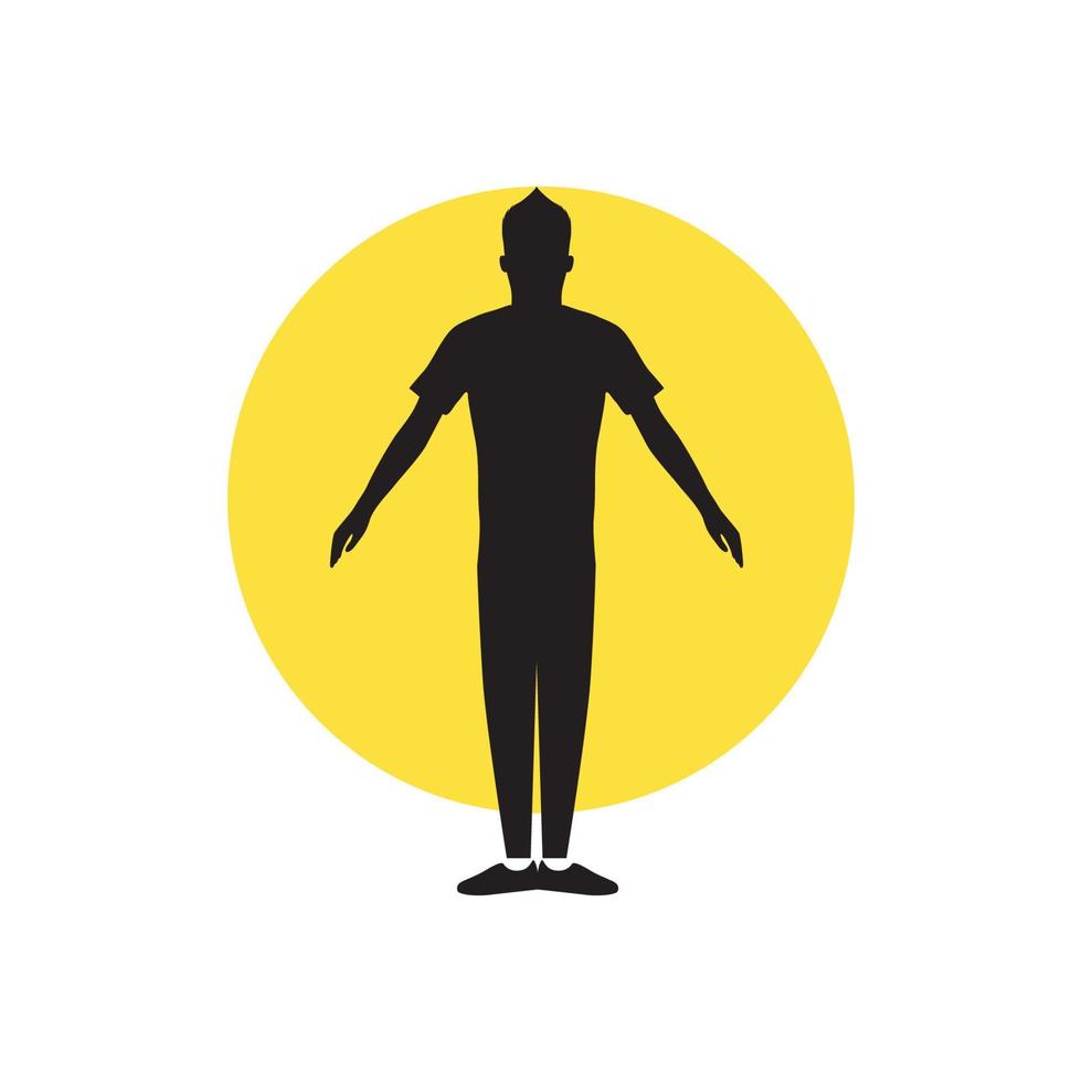 silhouette young man training gymnastics logo design, vector graphic symbol icon illustration creative idea