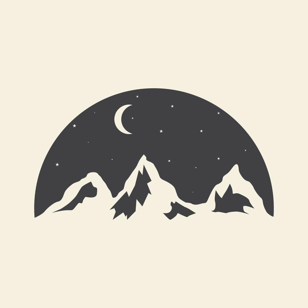 night landscape view mountain with moon logo vector icon symbol graphic  design illustration 5738814 Vector Art at Vecteezy