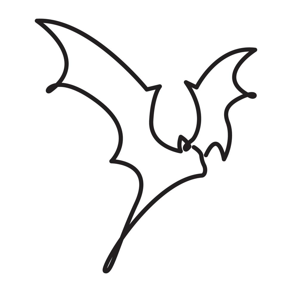 líneas continuas murciélagos vuelan logo símbolo vector icono ilustración diseño gráfico