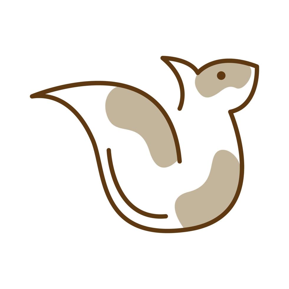 lines art abstract brown cute squirrel logo design vector icon symbol illustration