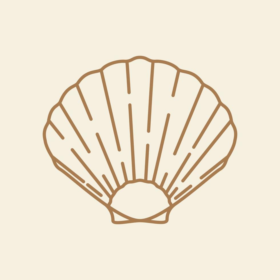 líneas vintage shell mar logo diseño vector icono símbolo ilustración