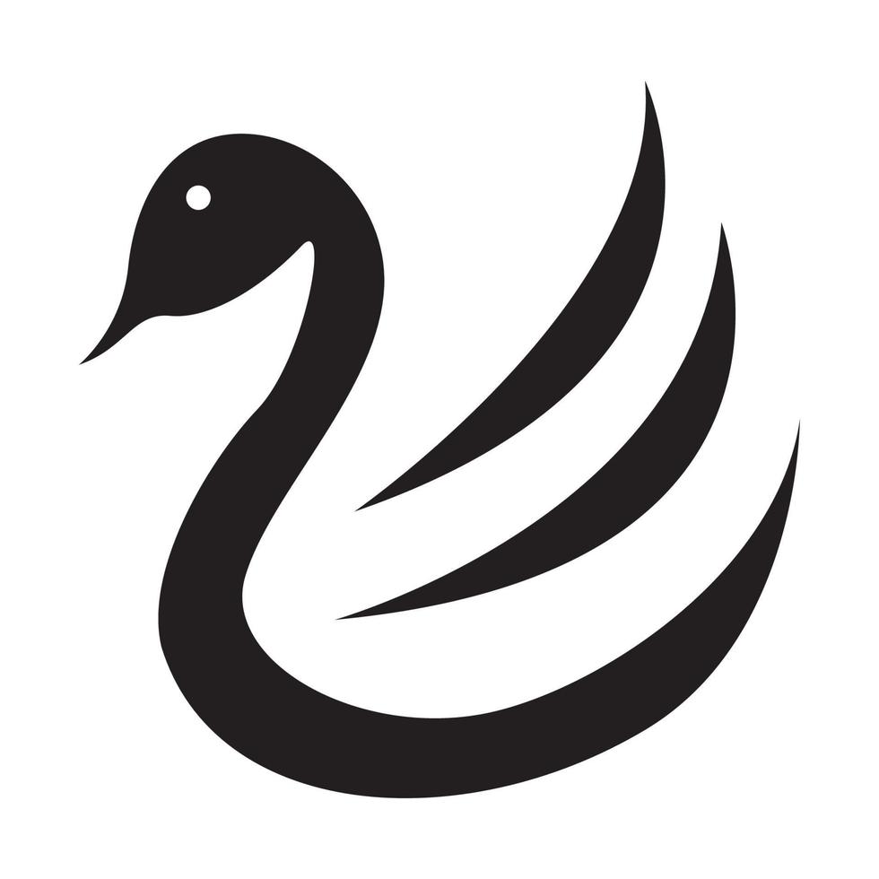 cisne o ganso forma moderna símbolo del logotipo icono vectorial ilustración diseño gráfico vector