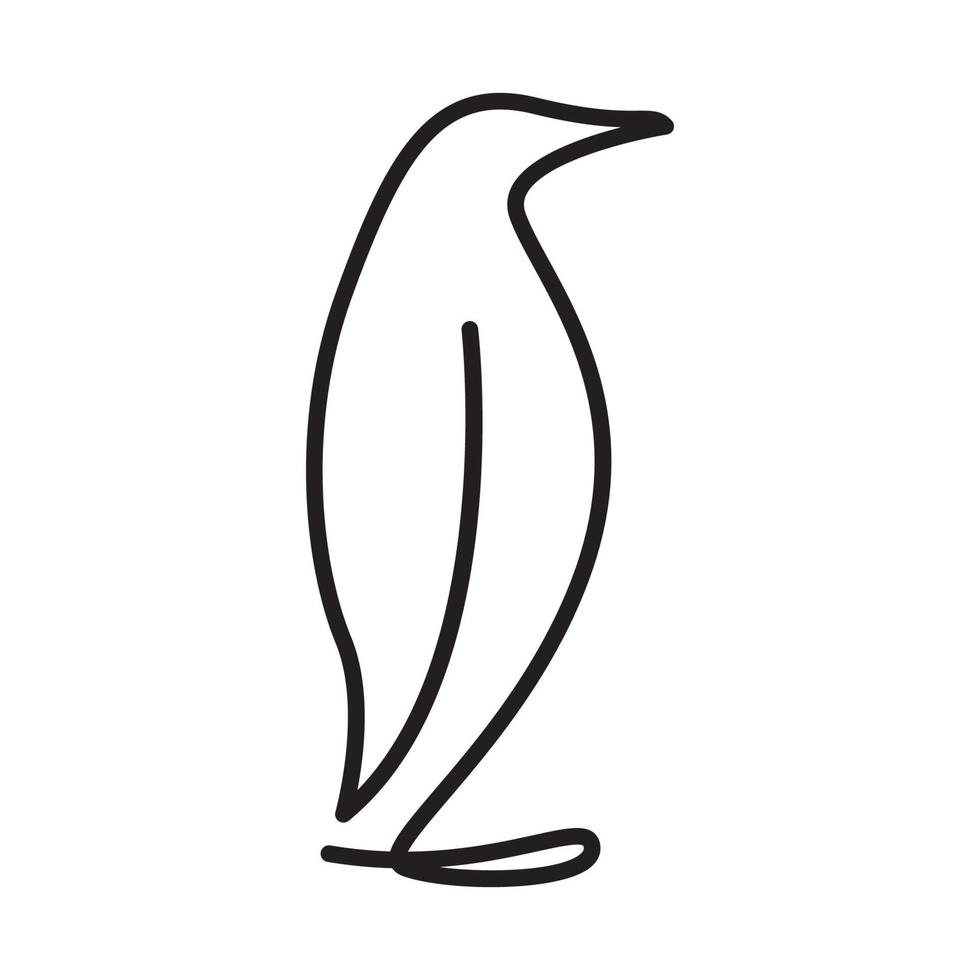 líneas arte simple animal pájaro pingüino logotipo diseño vector icono símbolo ilustración