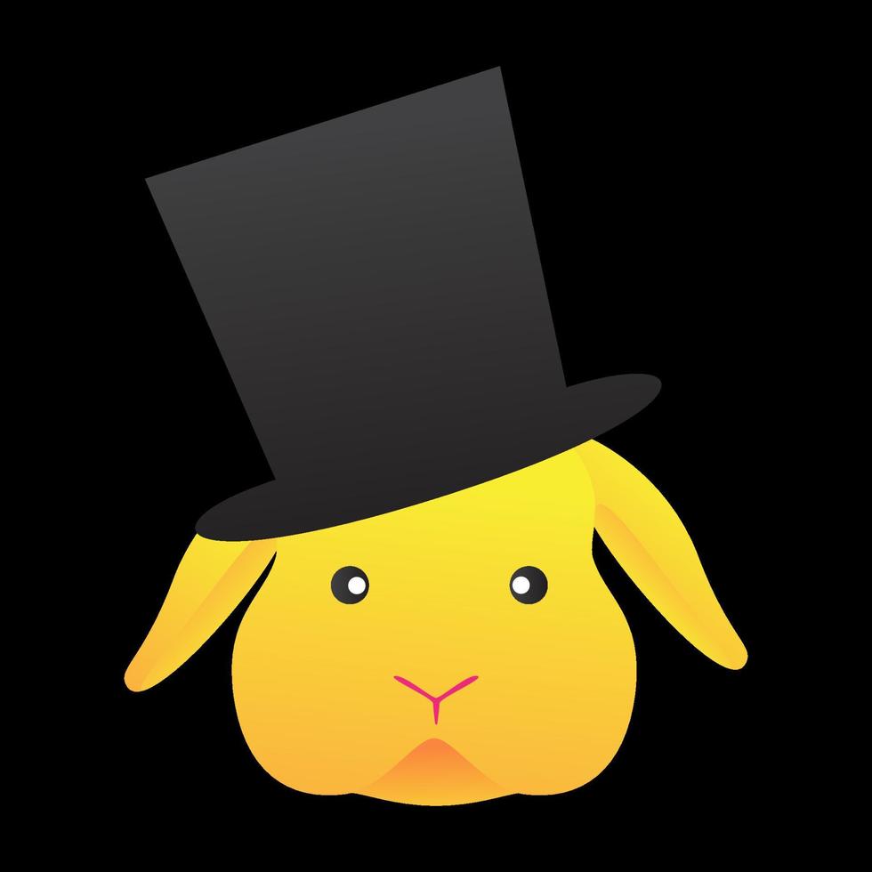 head rabbit with magic hat abstract logo design vector icon symbol graphic illustration