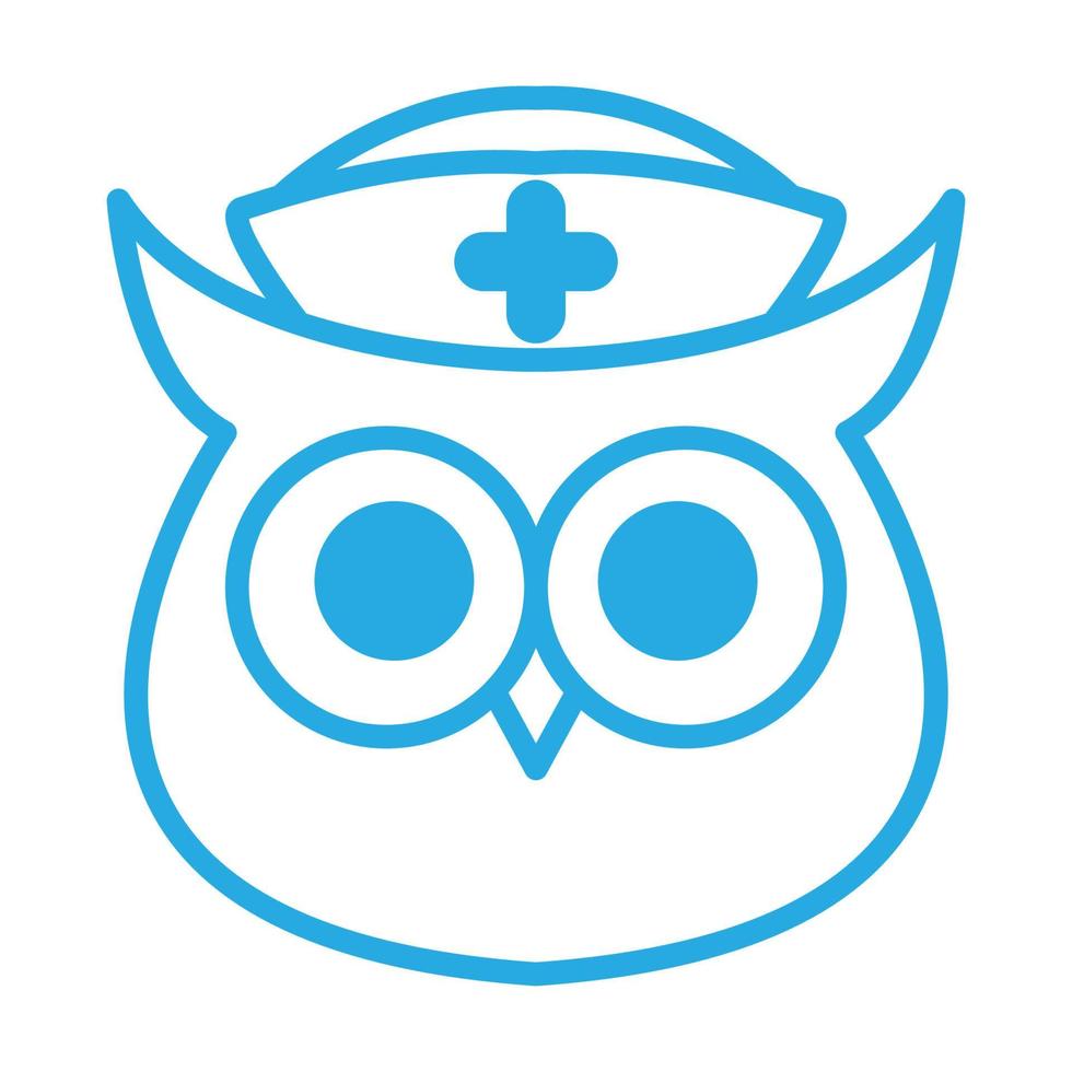 cute owl nurse healthcare logo symbol vector icon illustration graphic design