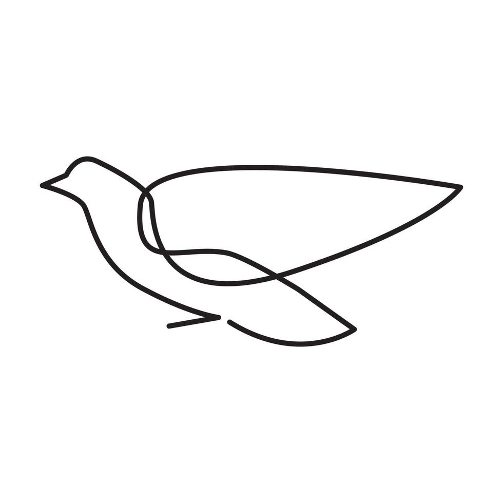 continuous lines bird dove logo symbol vector icon illustration graphic design