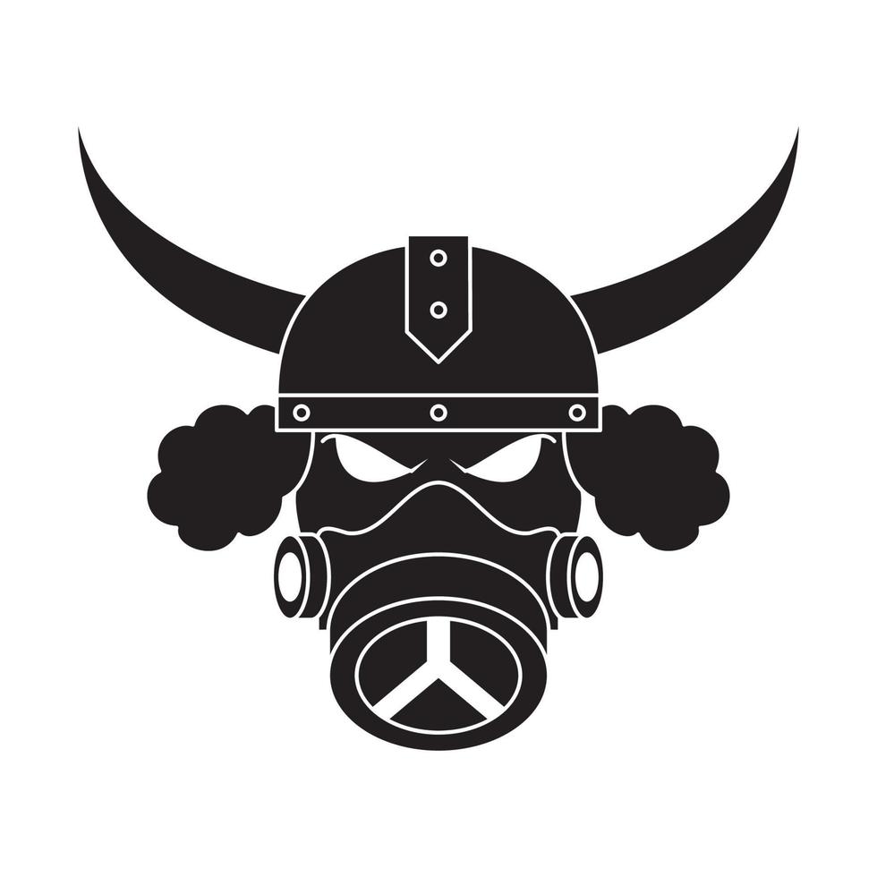 Viking abstracto con máscara de humo símbolo del logotipo icono vectorial ilustración diseño gráfico vector