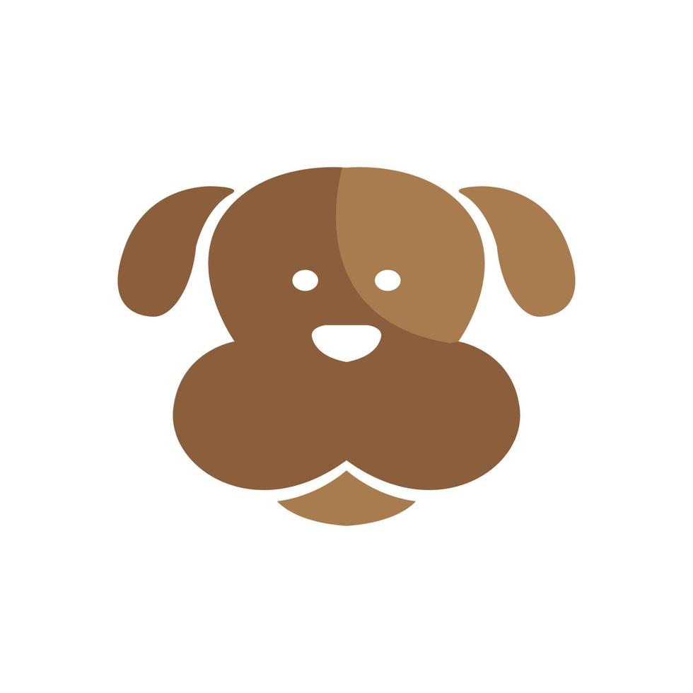 face cute brown dog logo design, vector graphic symbol icon illustration creative idea