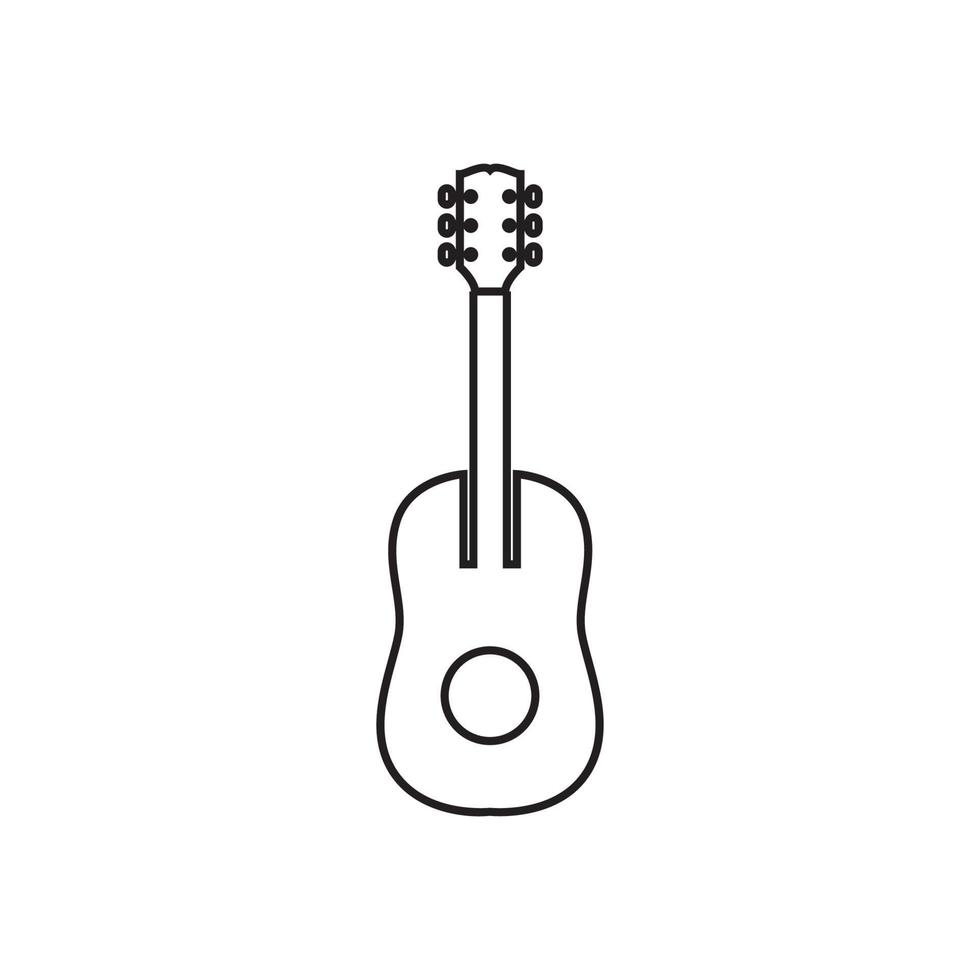 línea minimalista diseño de logotipo de guitarra acústica, símbolo gráfico vectorial icono ilustración idea creativa vector