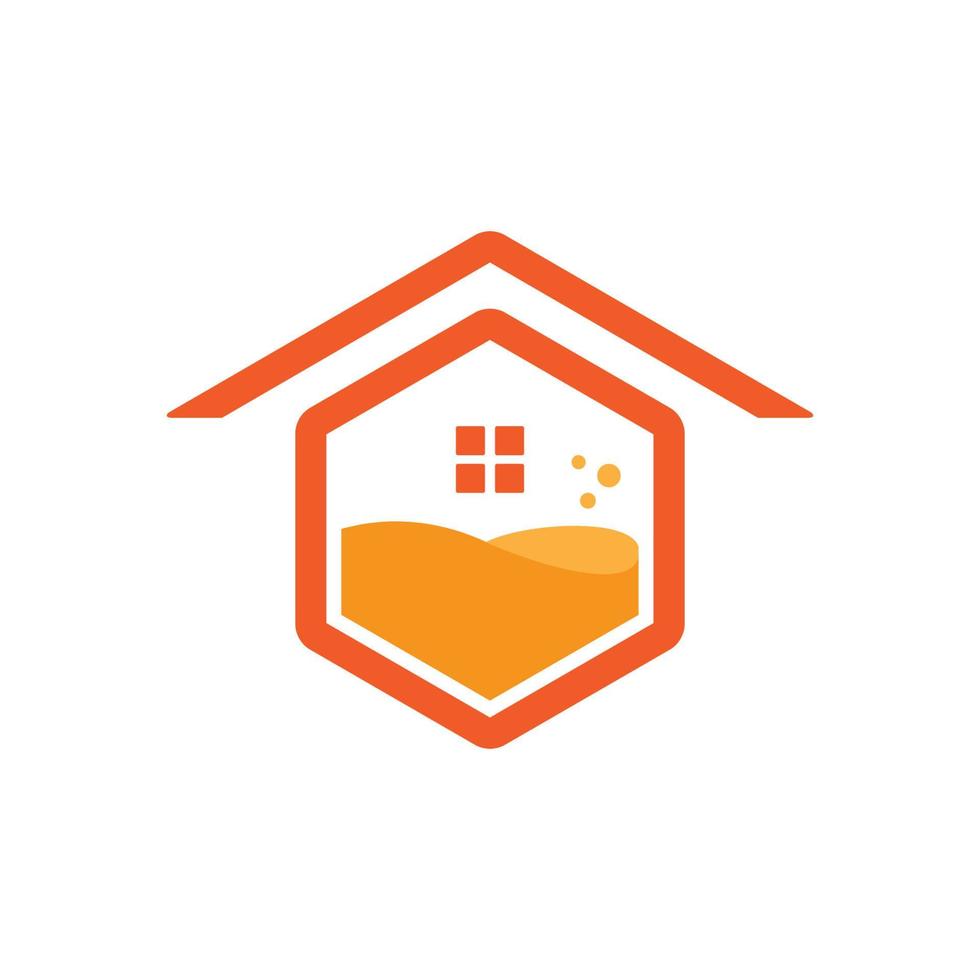 hexagon shape home with honey abstract logo design, vector graphic symbol icon illustration creative idea