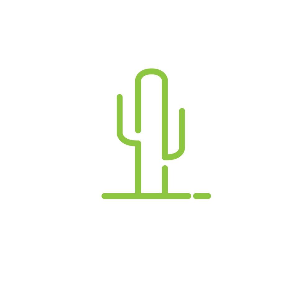 modern line green cactus plant logo design, vector graphic symbol icon illustration creative idea