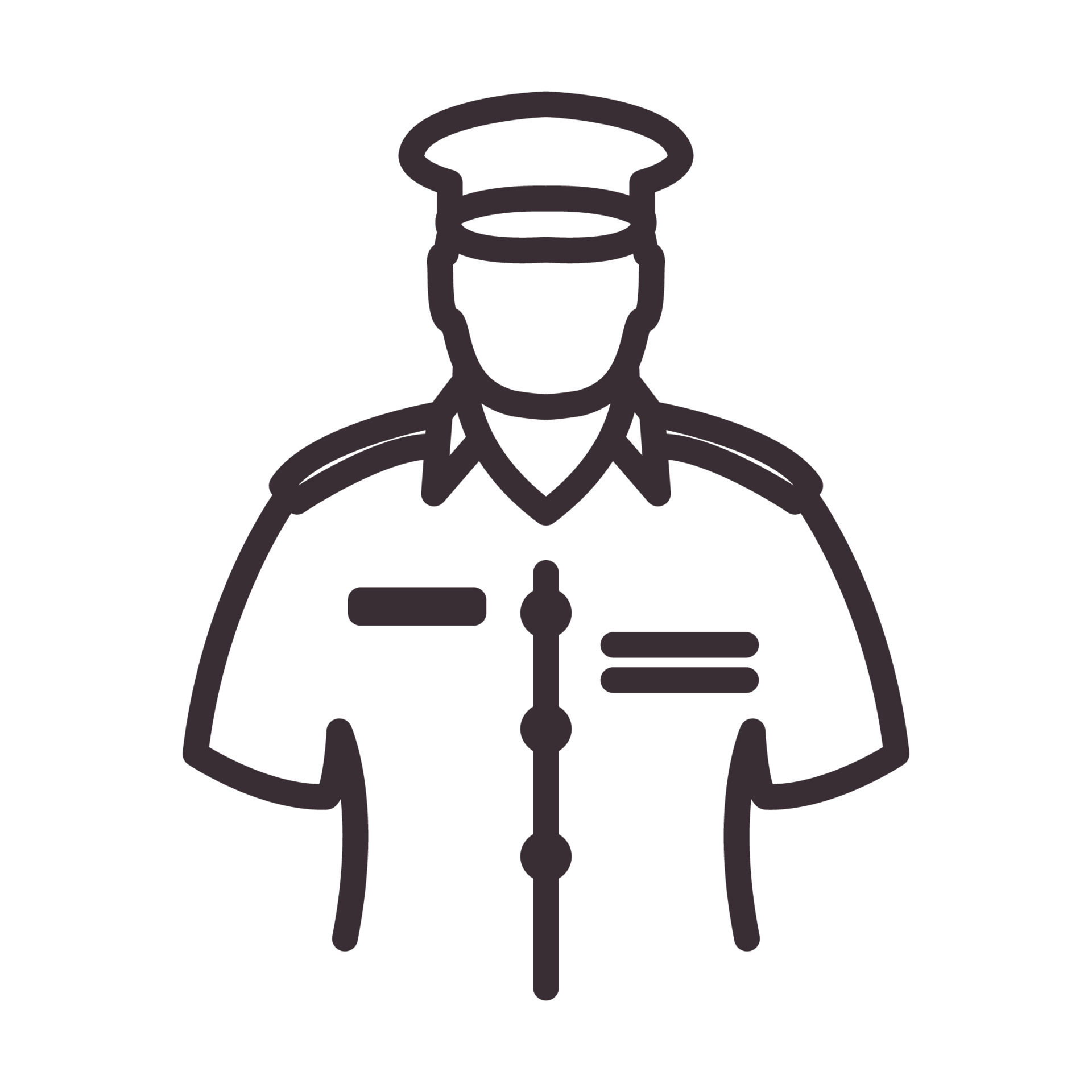 policía o hombre de seguridad líneas uniforme logotipo símbolo vector icono  ilustración diseño gráfico 5738961 Vector en Vecteezy