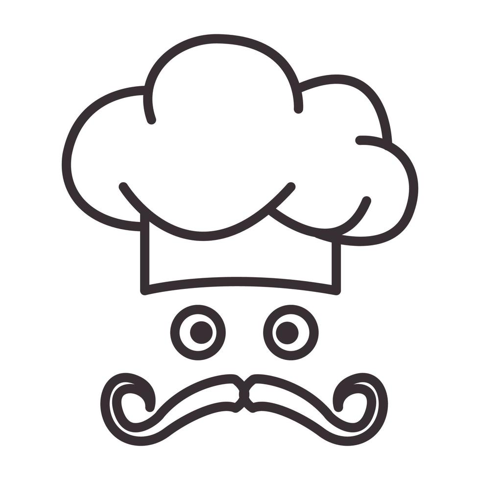 lines hipster head chef logo symbol vector icon illustration graphic design