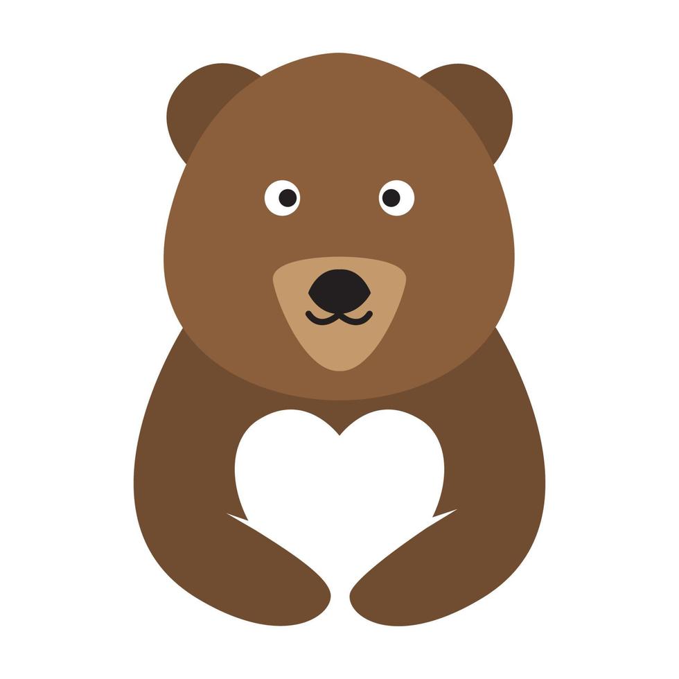 cute bear hug love logo symbol vector icon illustration graphic design