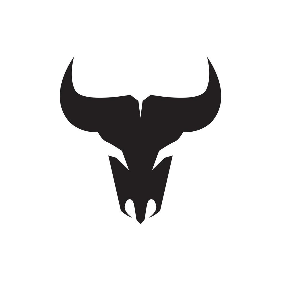 diseño de logotipo de forma de vaca de cráneo negro aislado, símbolo gráfico vectorial icono ilustración idea creativa vector