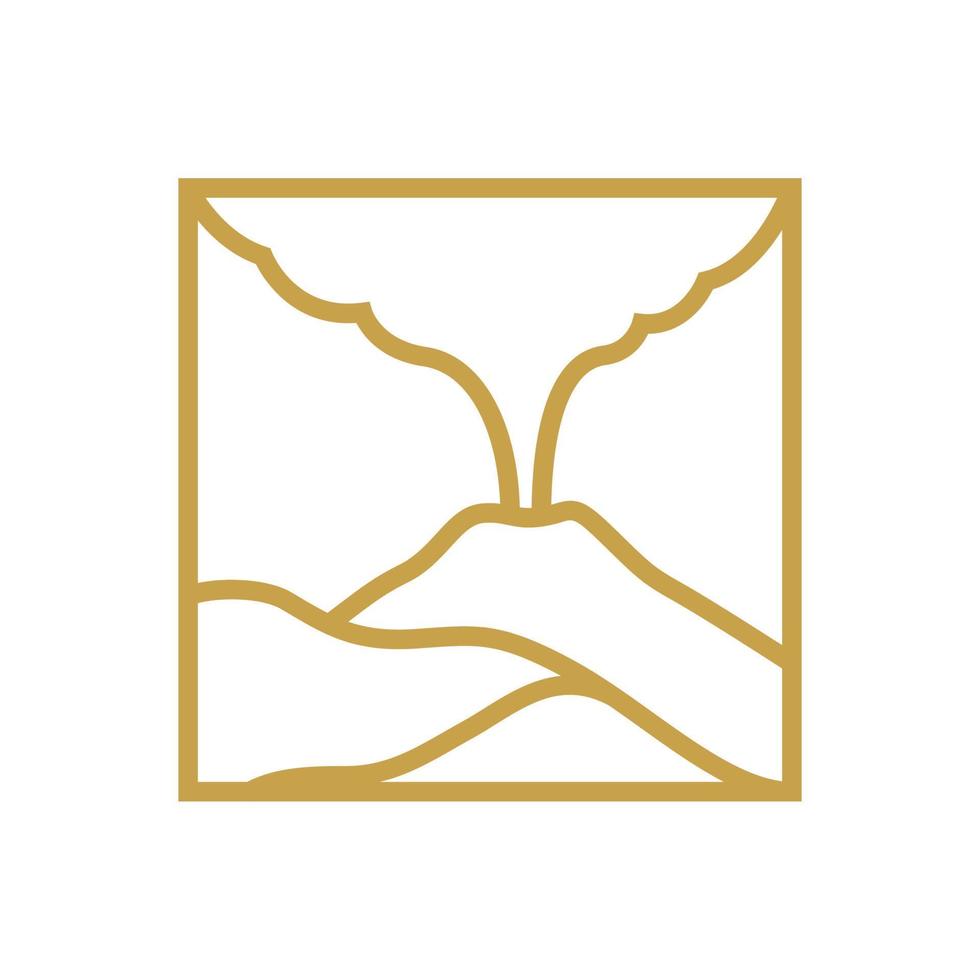 mountain vulcano hipster logo design, vector graphic symbol icon illustration creative idea