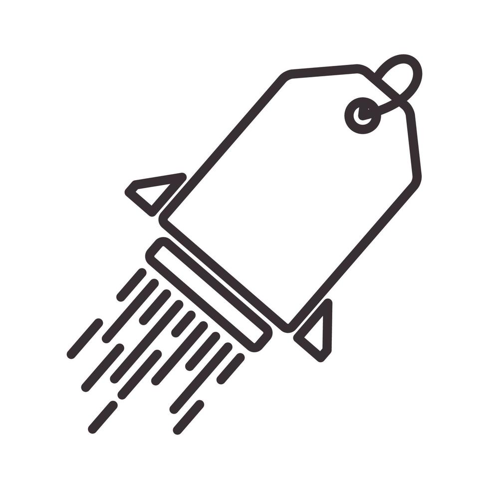 lines rocket discount label logo symbol vector icon illustration graphic design