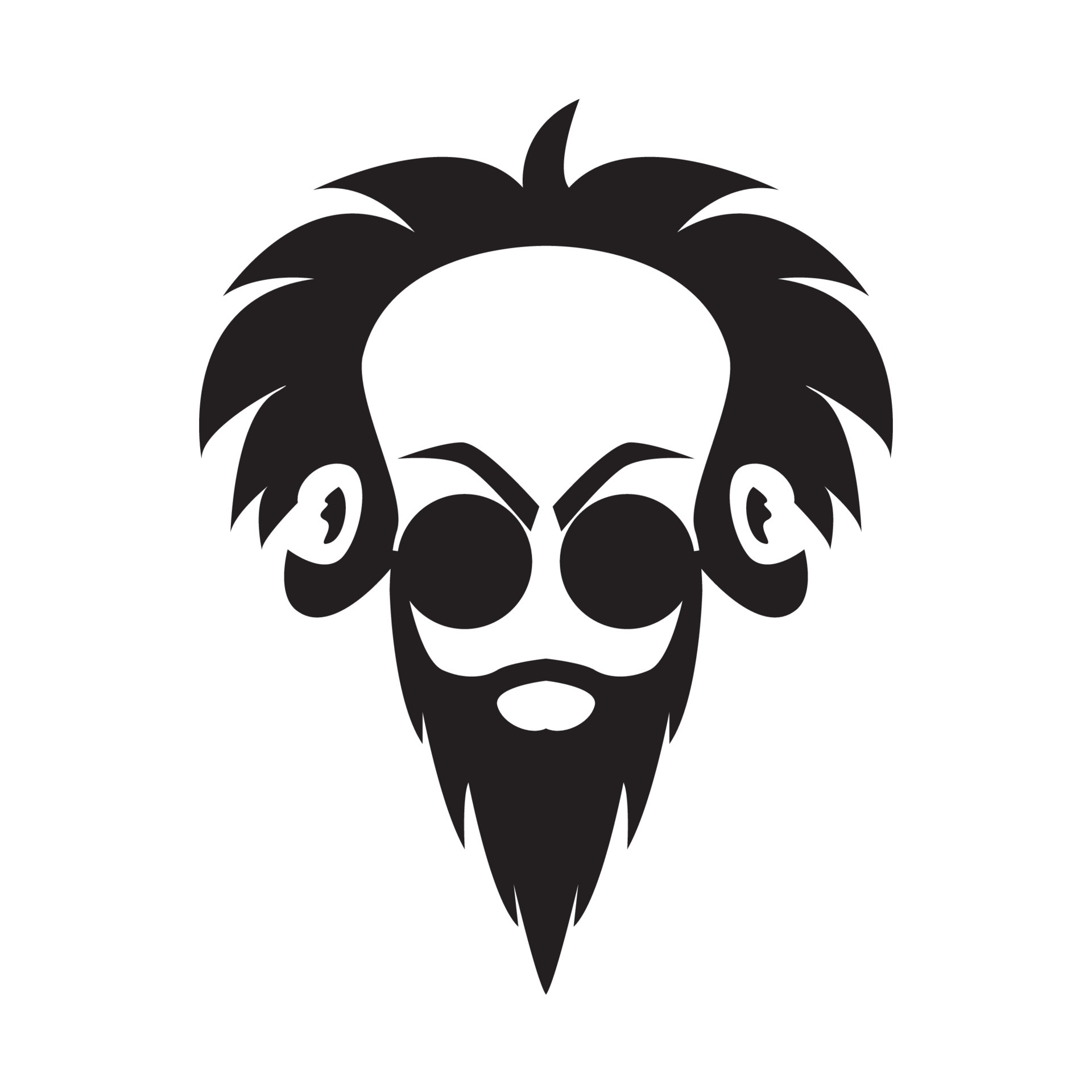 man bald science logo symbol vector icon illustration graphic design ...