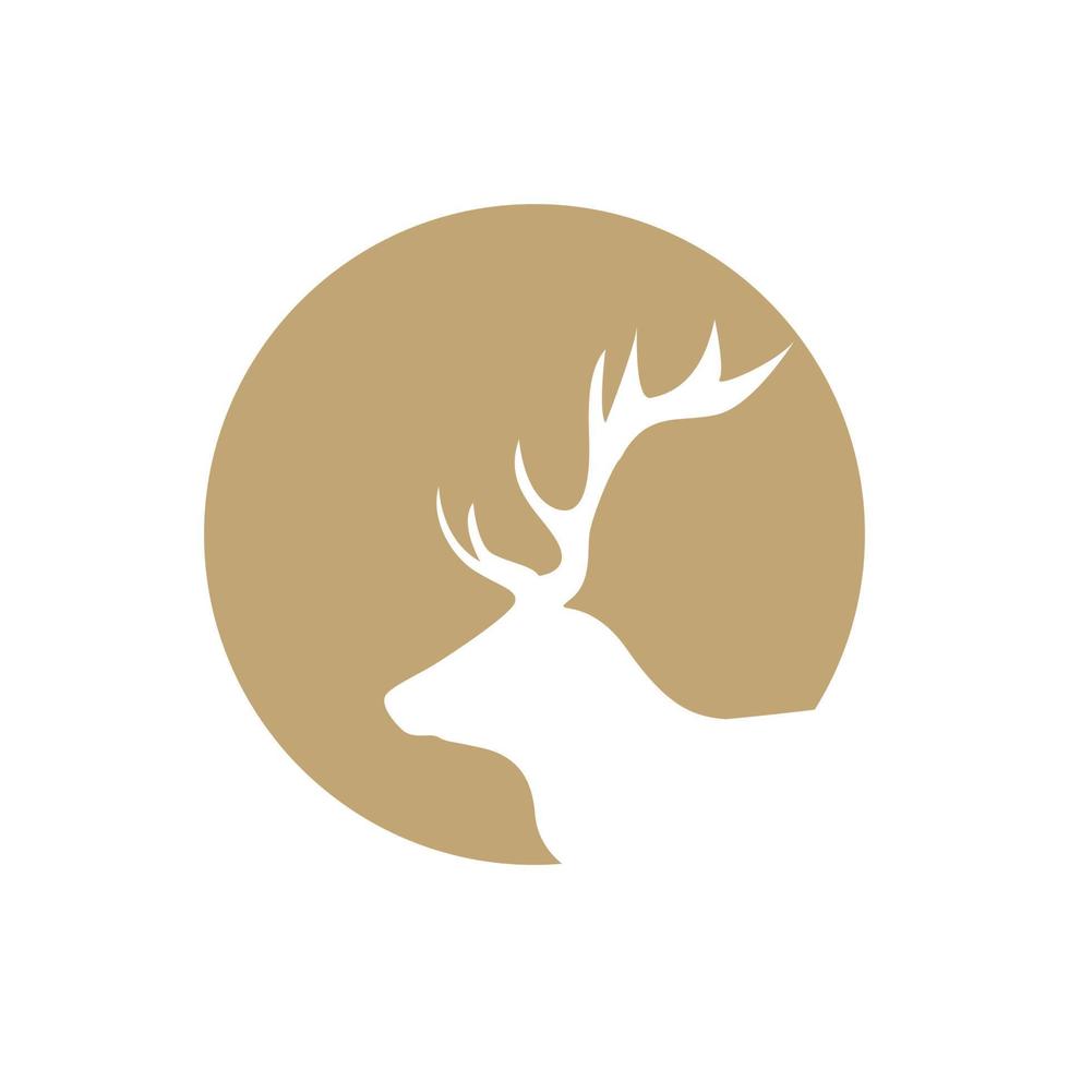 círculo de espacio negativo con diseño de logotipo de ciervo, símbolo gráfico vectorial icono ilustración idea creativa vector