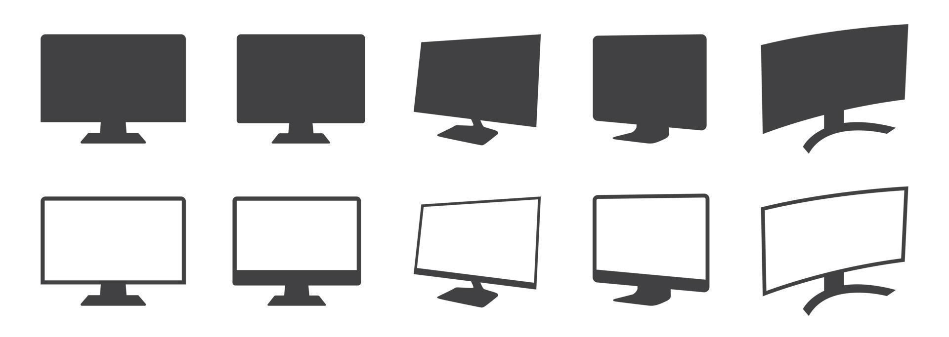 Device Icon laptop, desktop computer, monitor, and tv. Vector illustration, flat design