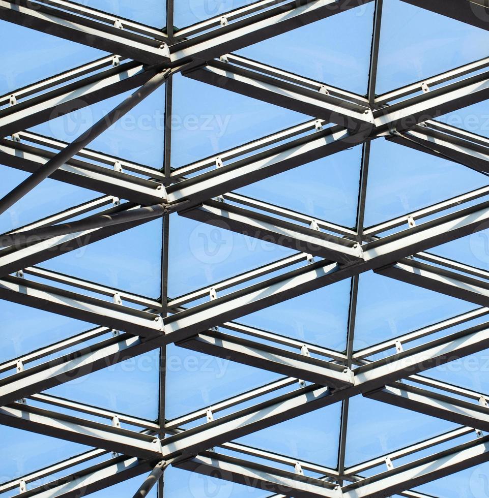 Glass architecture. Close-up photo of contemporary hi-tech architectural detail.