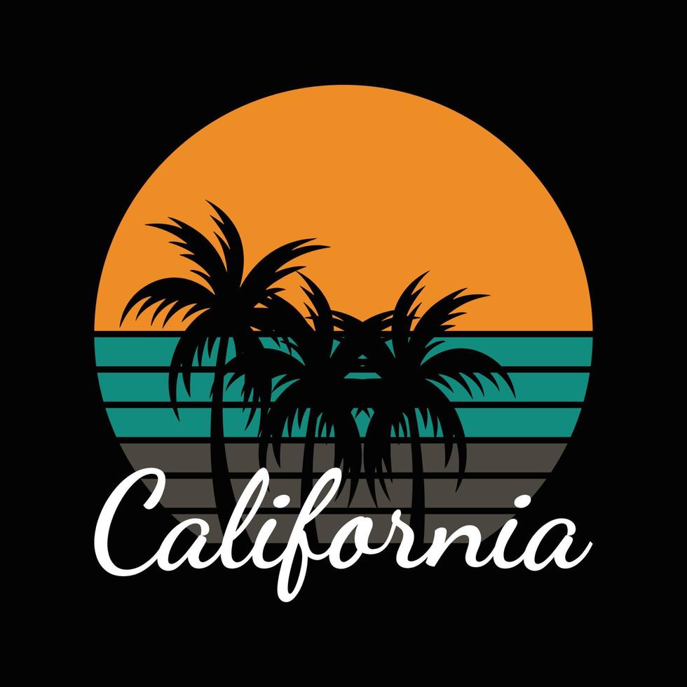 diseño de camiseta de california vector