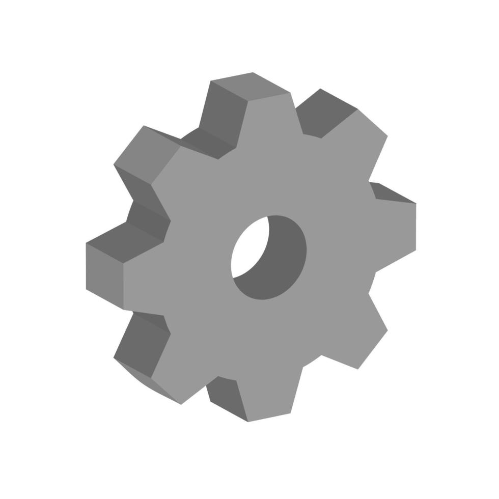 3D gear icon vector