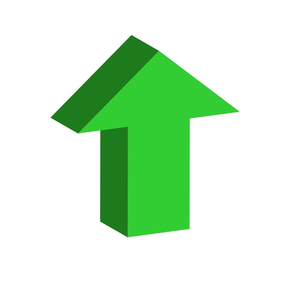 3D arrow up icon vector