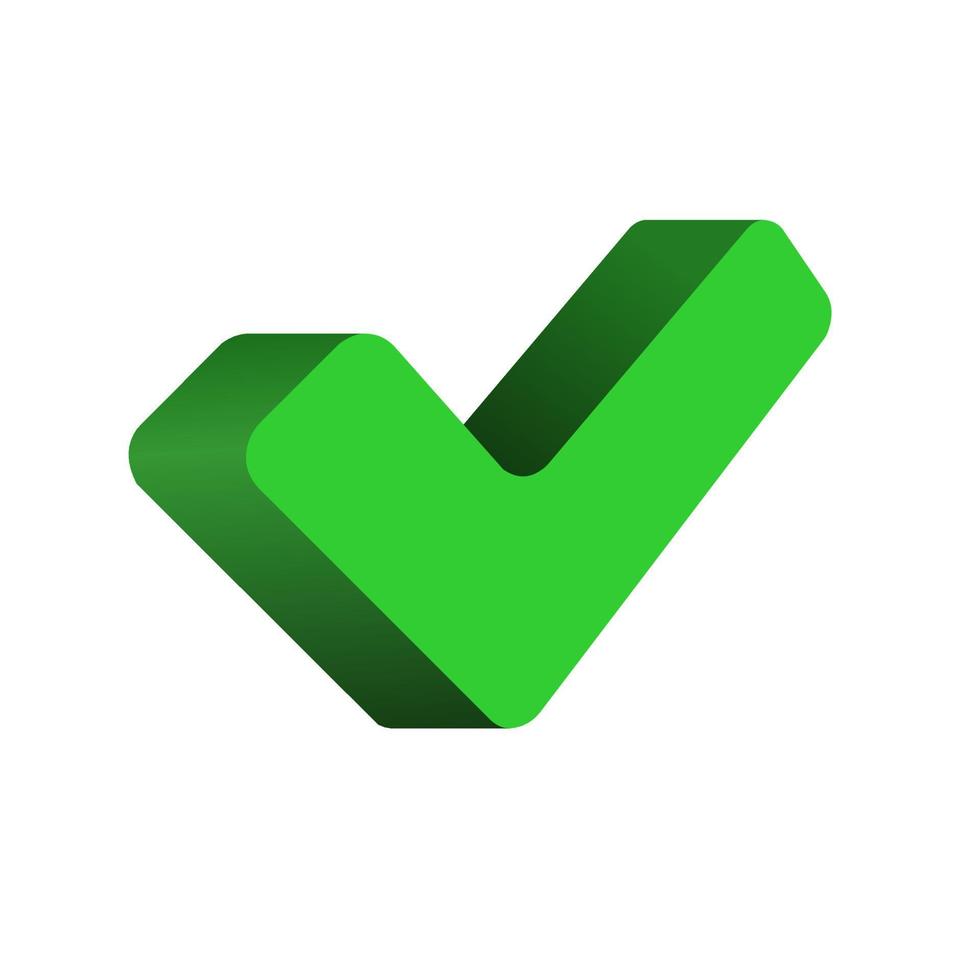 3D check icon vector