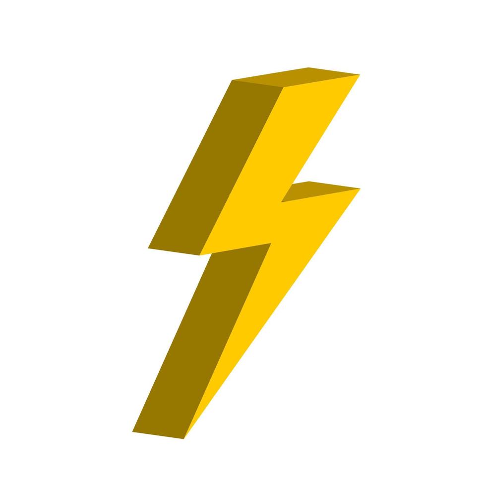 3D thunder icon vector