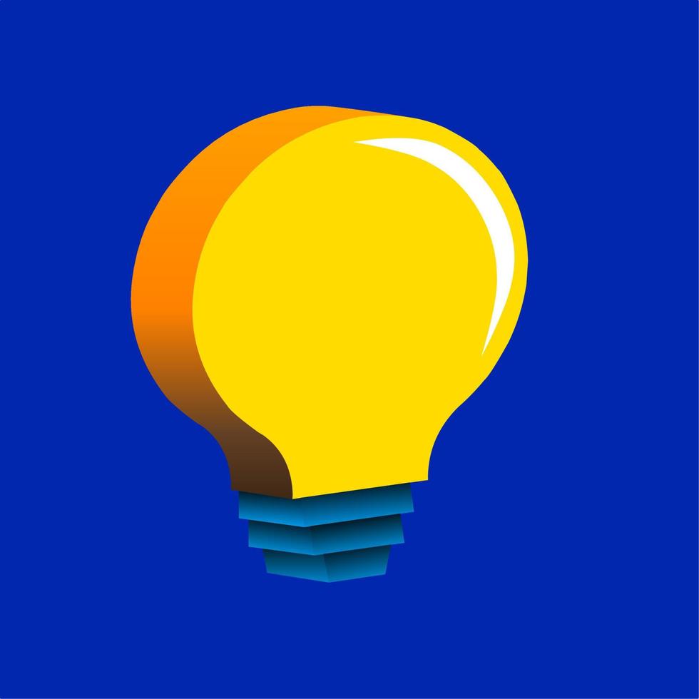 3D light bulb icon vector