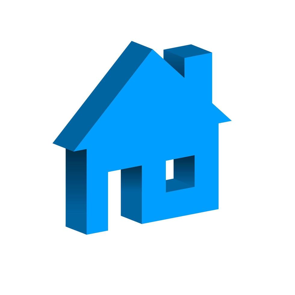 3D home icon vector