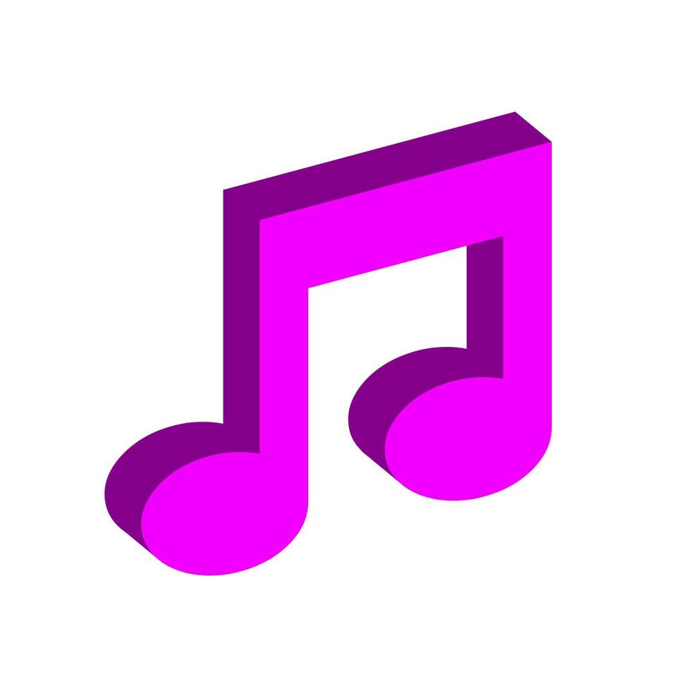 3D music icon vector