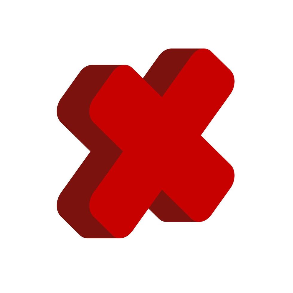 3D cross icon vector