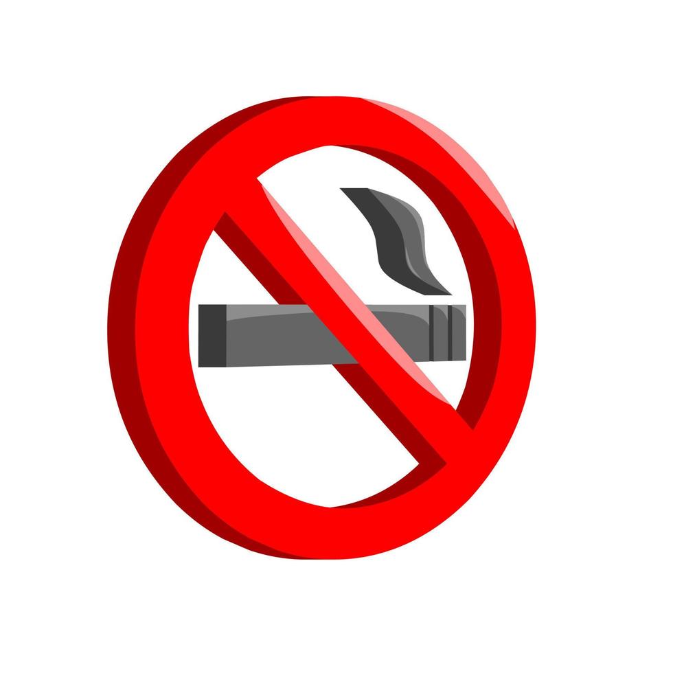 3d no smoking sign vector