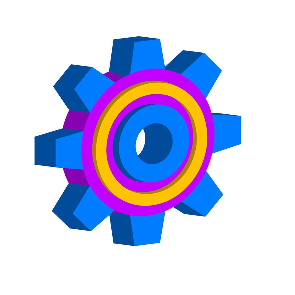 3D gear icon vector