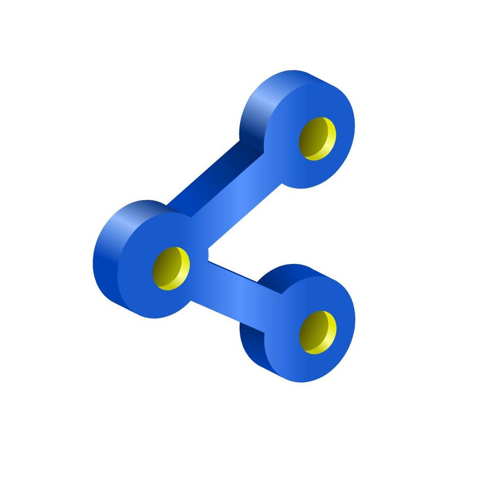 3d share icon vector