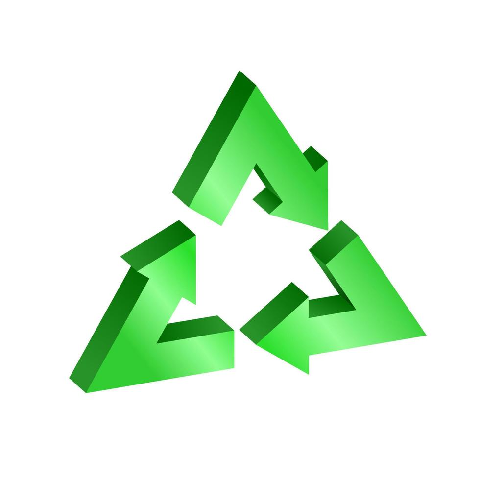 icono de reciclaje 3d vector