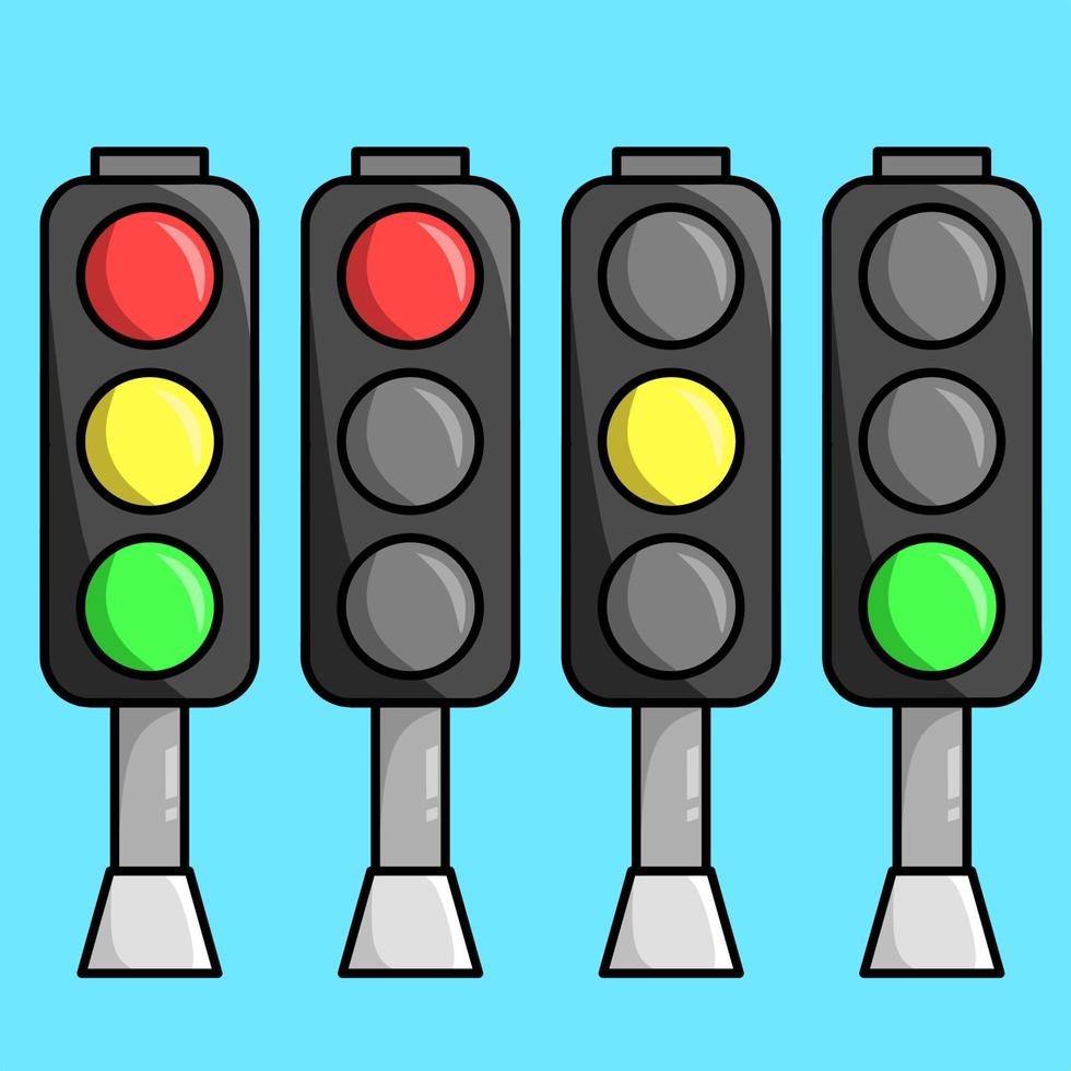 Traffic light vector with outline