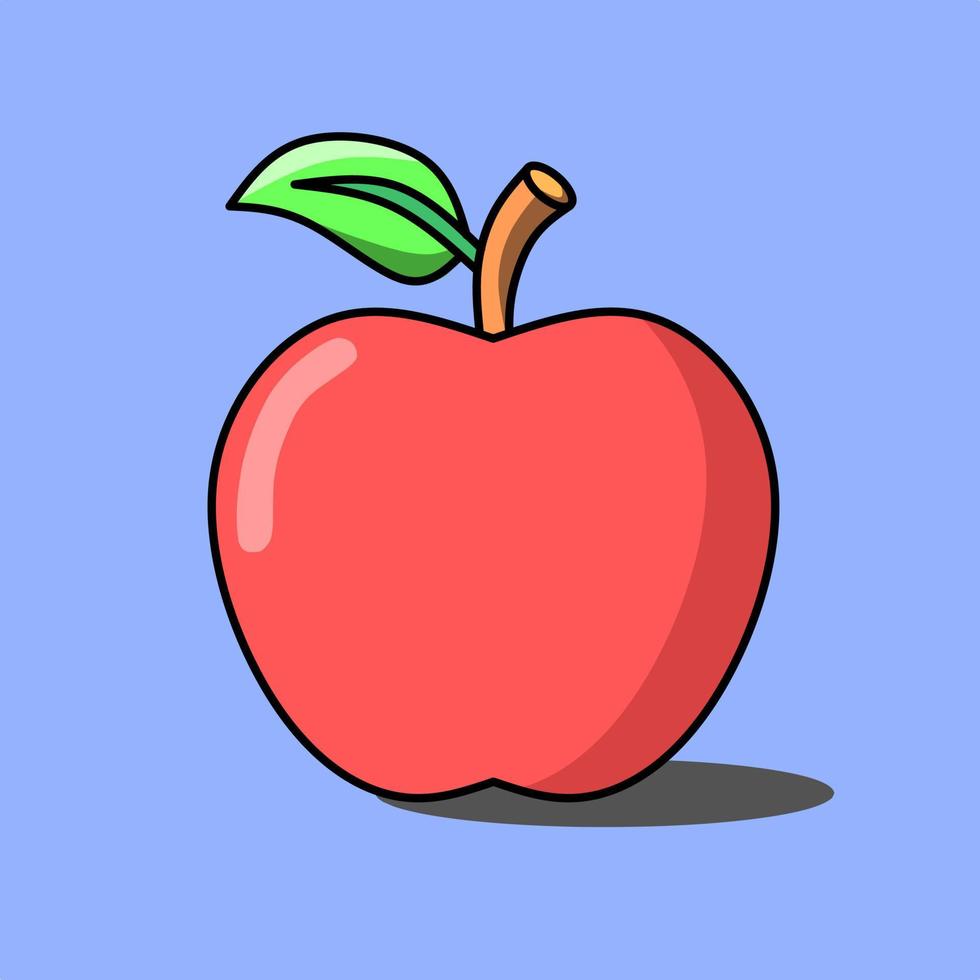 vector de manzana con contorno